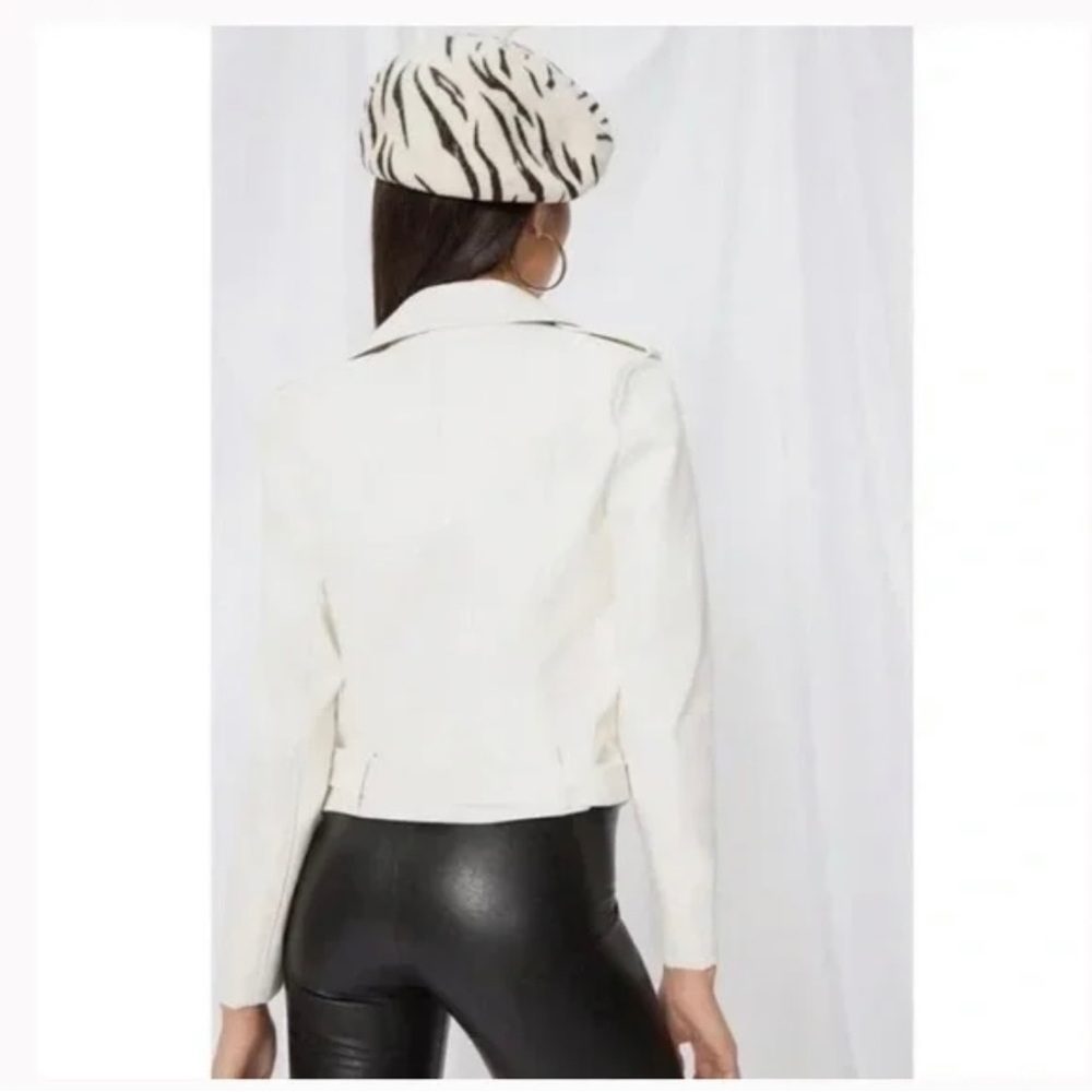 Superdown White, Vegan Leather, Moto Jacket, Size XS, Never Worn - Picture 3 of 4